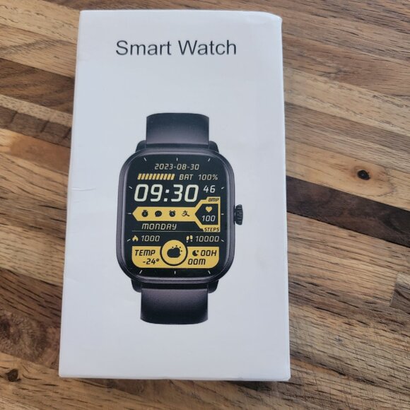 Black Fitness Tracker & Multifunctional Smart Watch Unisex Style and Fit - Picture 1 of 16